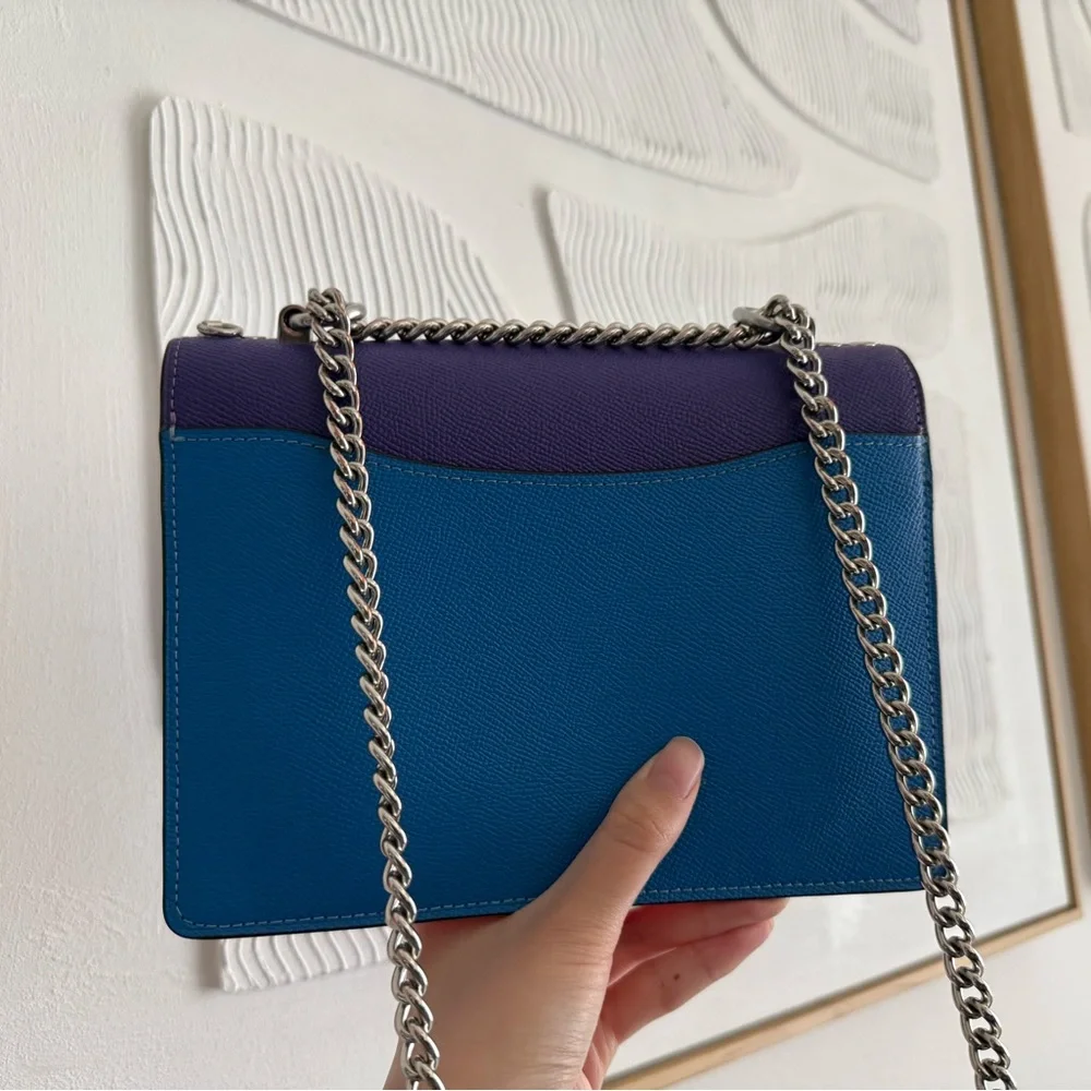 Coach Colorblock Klare Crossbody in green and purple - Picture 2 of 9